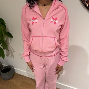 Pink Hoodie and Sweatpants Set